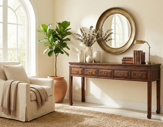 Consola colonial asiática a medida teca37/48