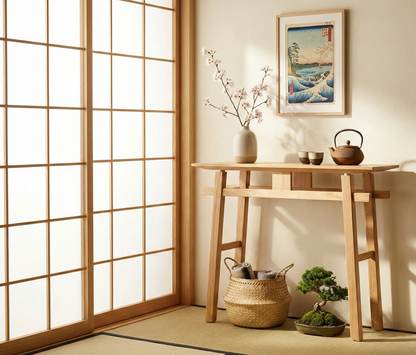 Consola a medida en madera de teca - AM-20429