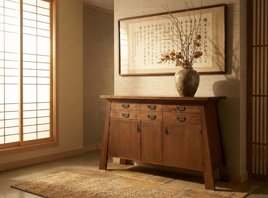 Consola colonial asiatica a medida teca 15/48