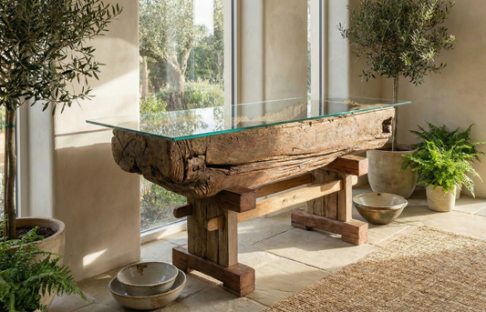 Consola asiática colonial a medida teca 03/48