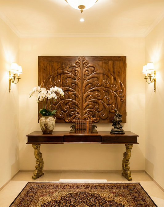 Consola colonial asiática a medida teca 12/48