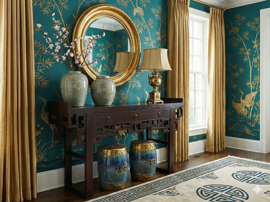 Consola colonial asiática a medida teca estilo chino -  AM-20424