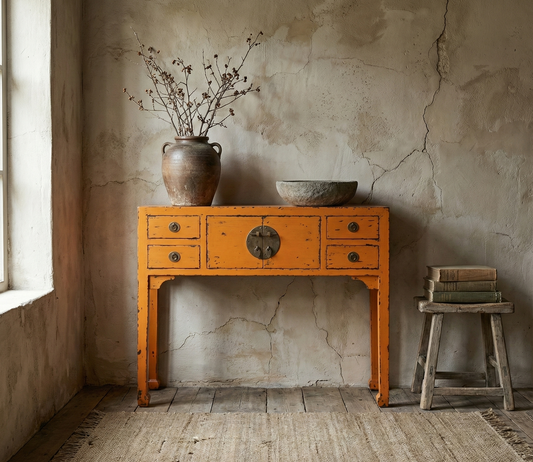 Consola colonial asiática a medida teca china 21/48