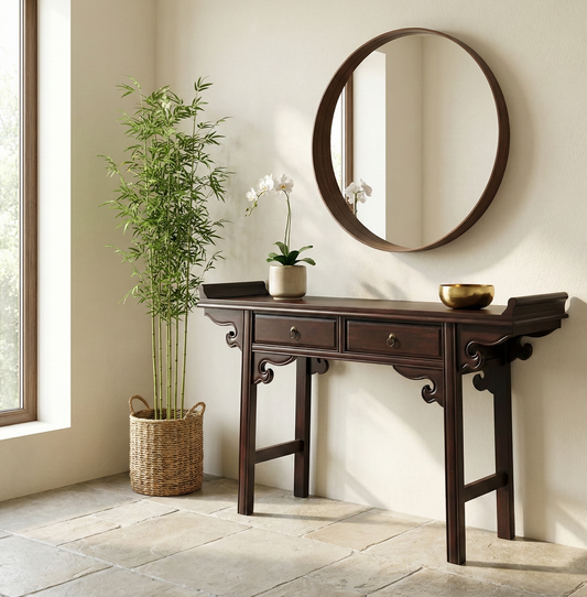 Consola colonial asiatica a medida teca china 32/48