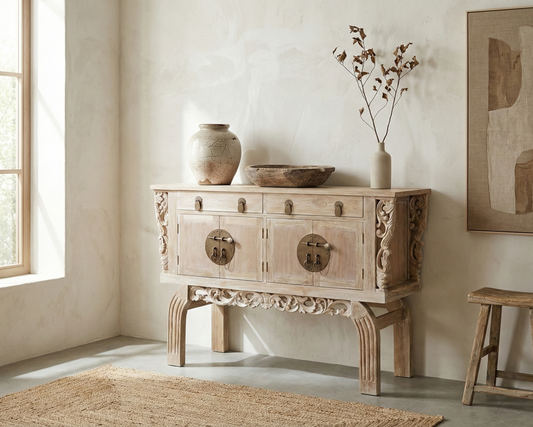 Consola colonial asiática a medida teca  33/48