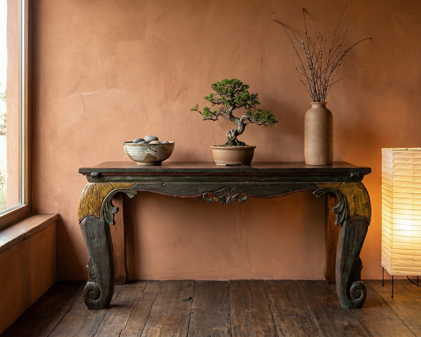 Consola colonial asiatica a medida teca 1903