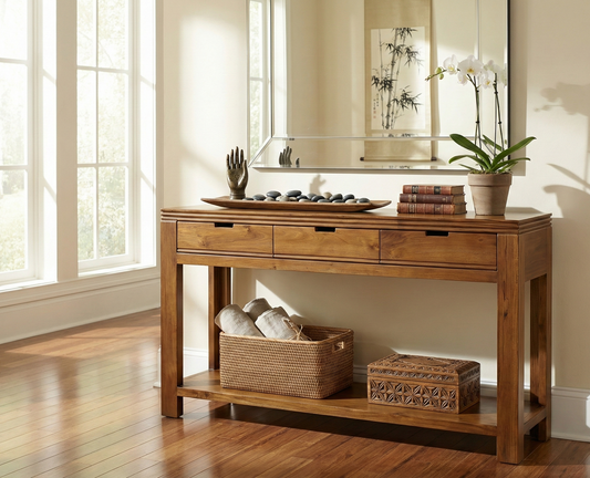 Consola colonial asiática a medida teca 10/48