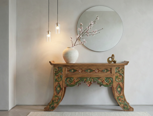 Consola estilo asiático-colonial a medida - AM-20422