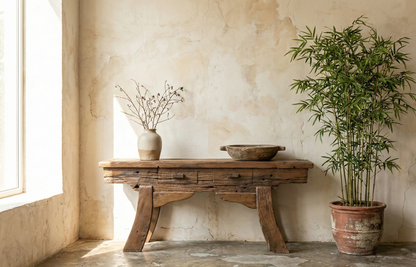 Consola a medida en madera de teca estilo oriental artesanal AM202205060942