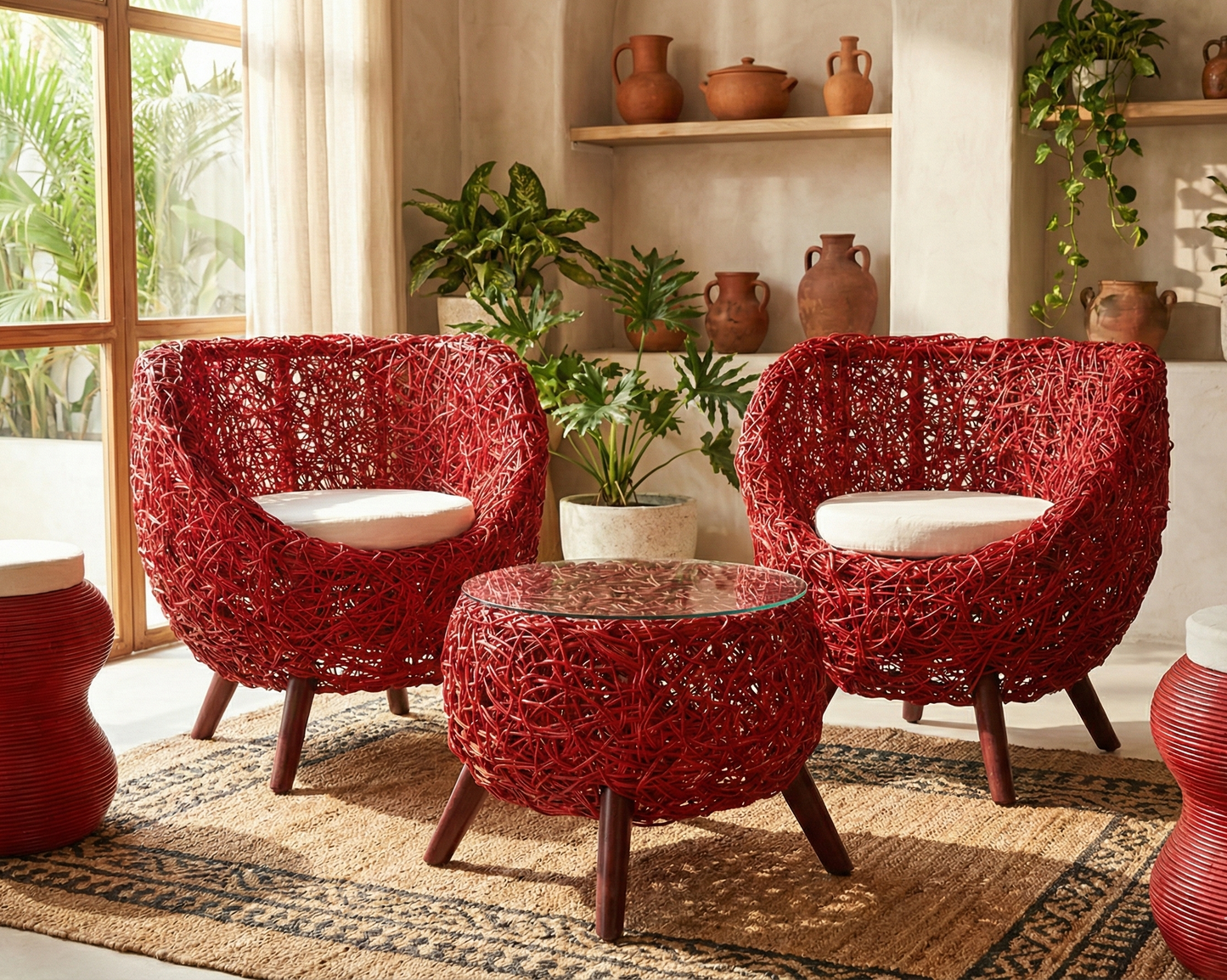 Muebles de jardín fibras naturales a medida