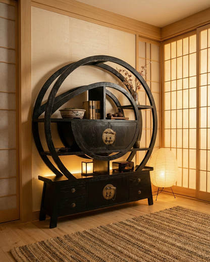 Librería circular colonial asiática a medida 31/64