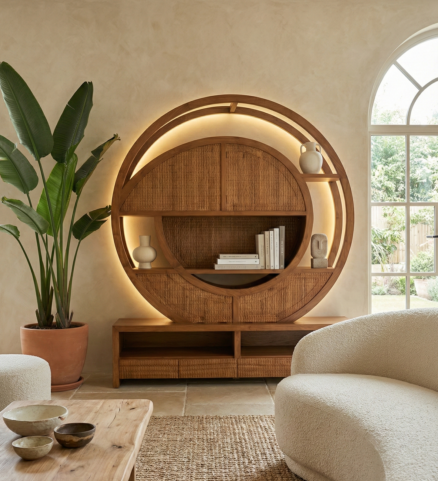 Librería circular colonial asiática a medida 31/64