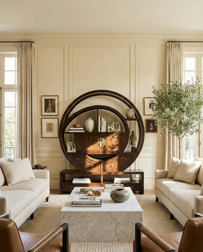 Librería circular colonial asiática a medida 31/64