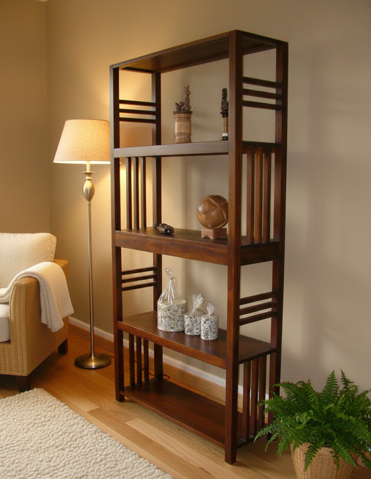 Librerías colonial asiática a medida teca 51/64