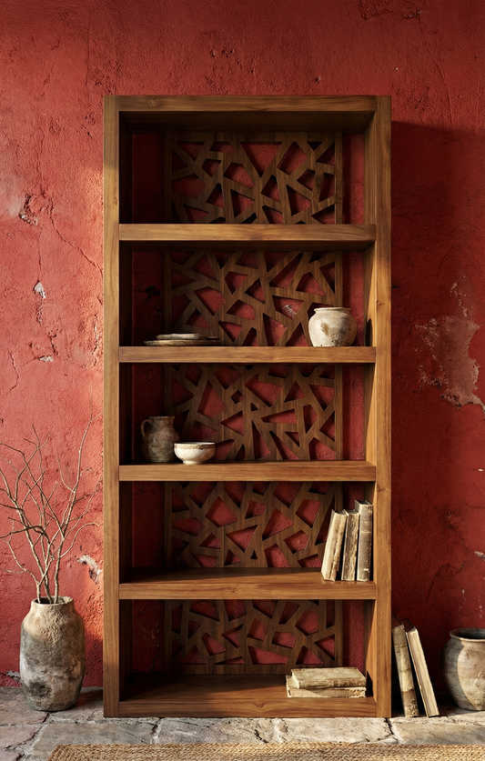 Librerías colonial asiática a medida teca 04/64