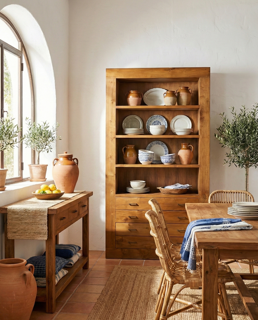 Librerías colonial asiática a medida teca 52/64