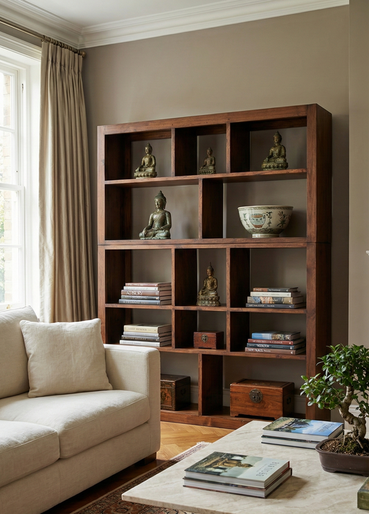 Librerías colonial asiática a medida teca 19/64