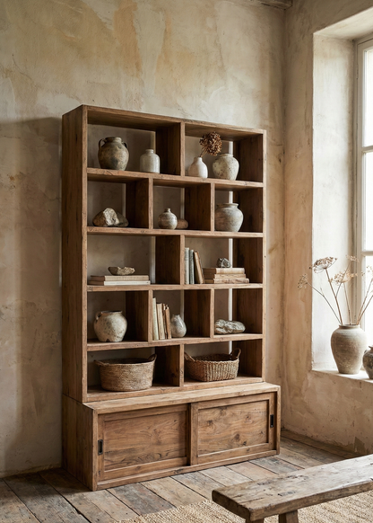 Librerías colonial asiática a medida teca 46/64