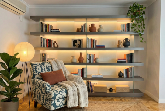 Librería DM y cristal a medida AM-21157