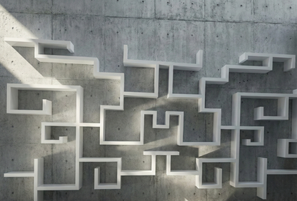 Librería lacada o teca a medida AM-14504