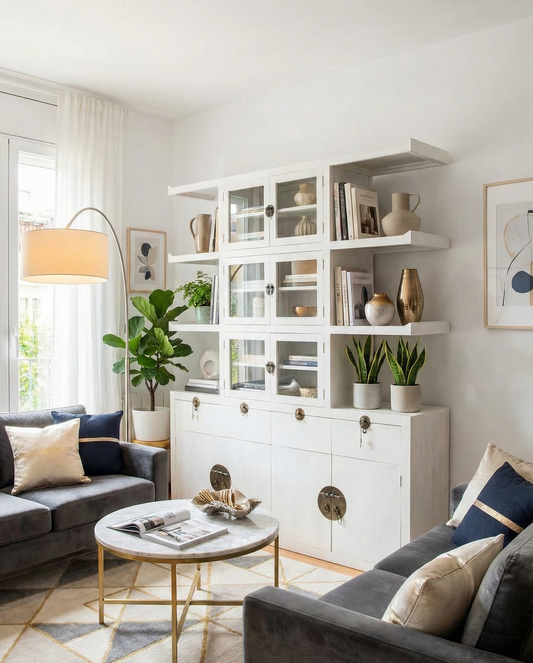 Librerías colonial asiática a medida teca 09/64