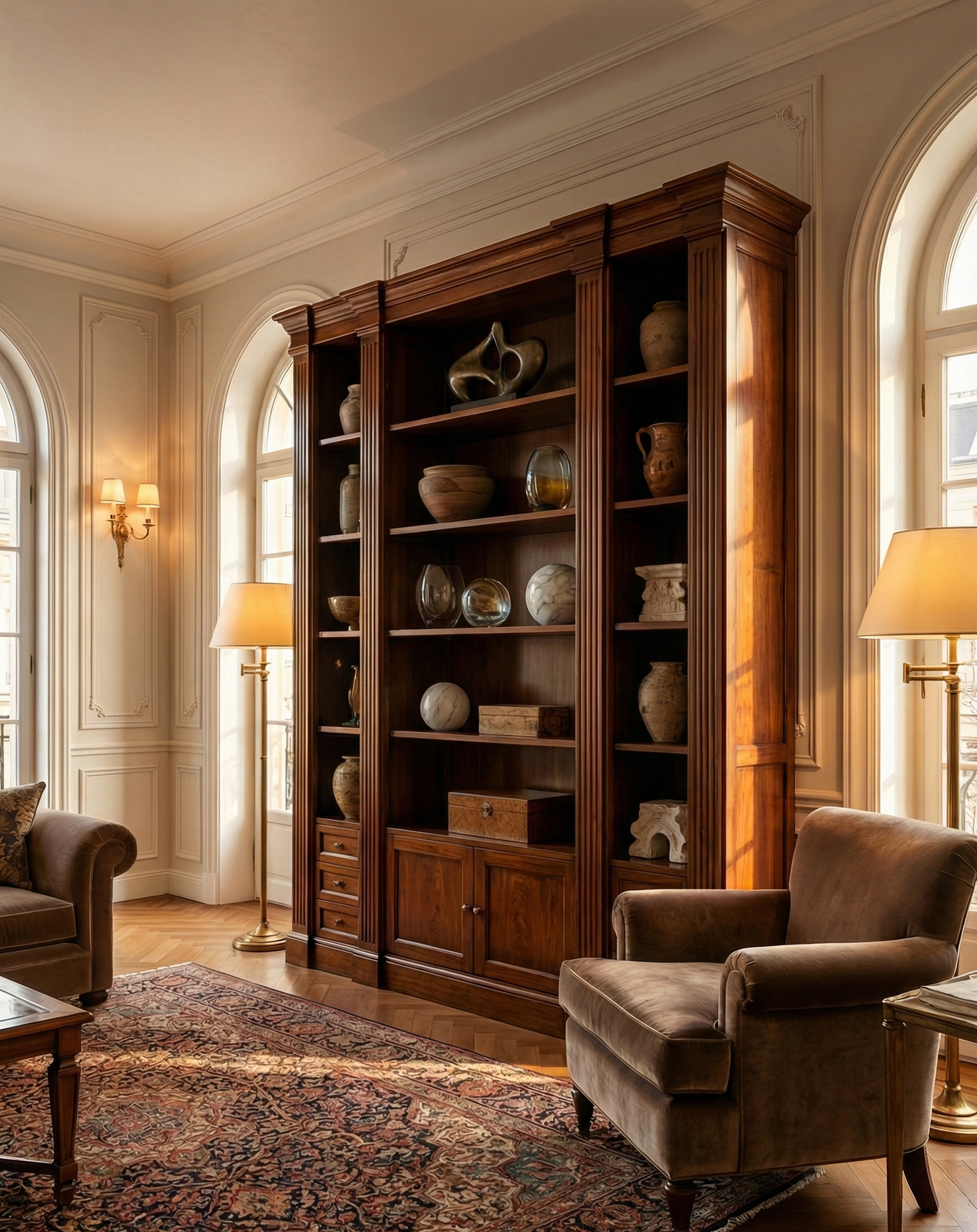 Librerías colonial clásica a medida teca 29/64