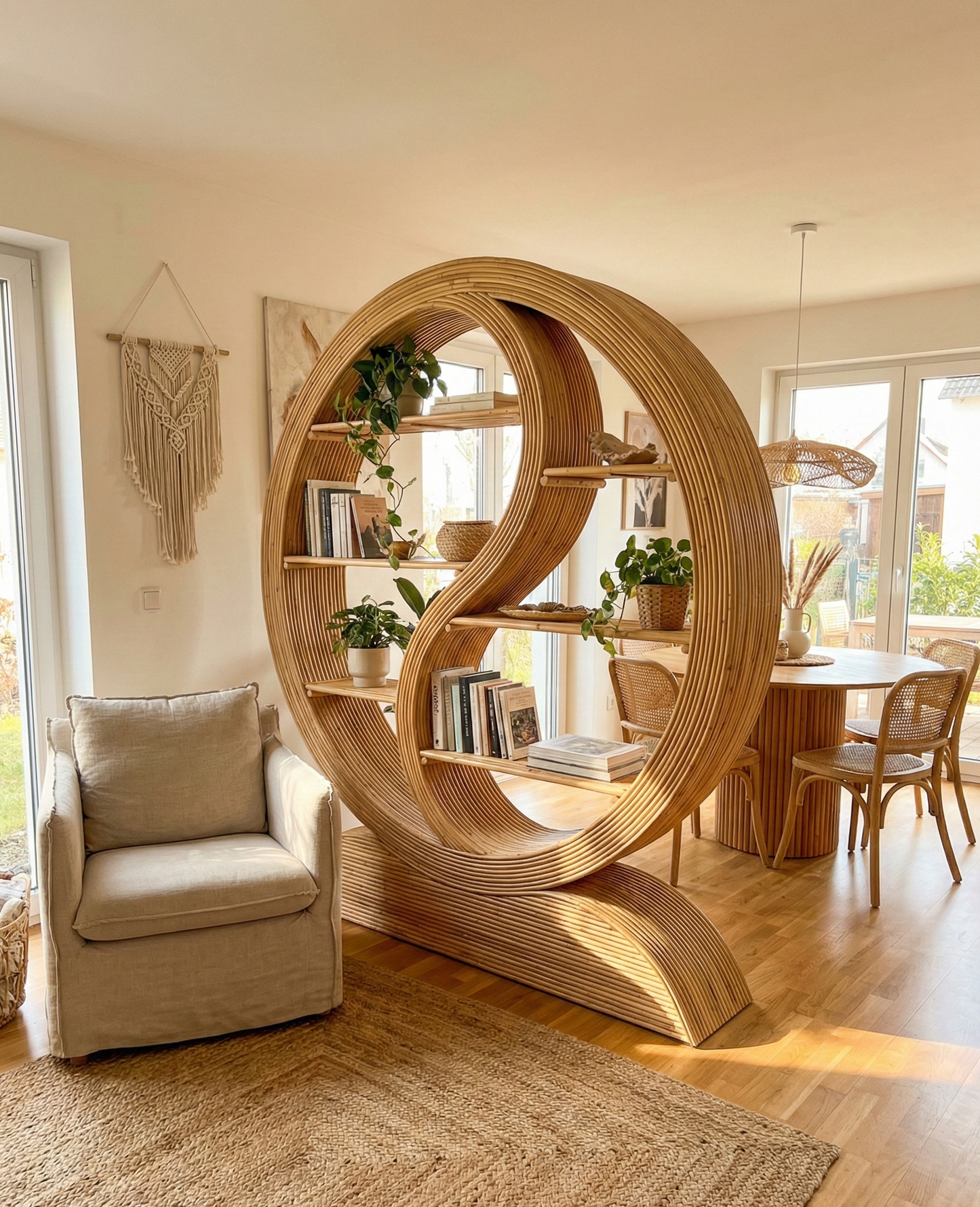 Librería colonial asiático fibras naturales 16/64