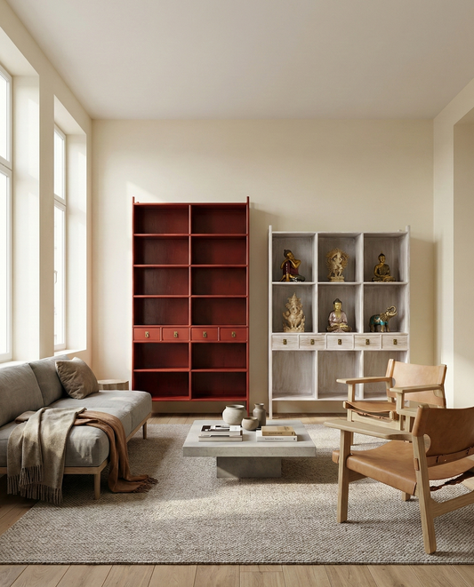 Librería colonial asiática a medida teca 05/64