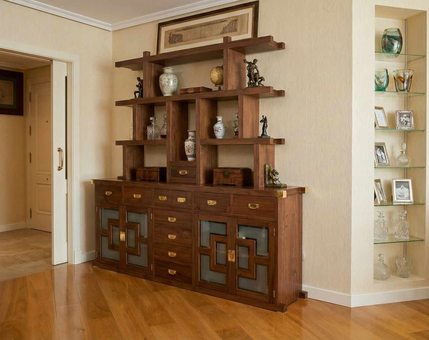 Librerías colonial asiática a medida teca 09/64