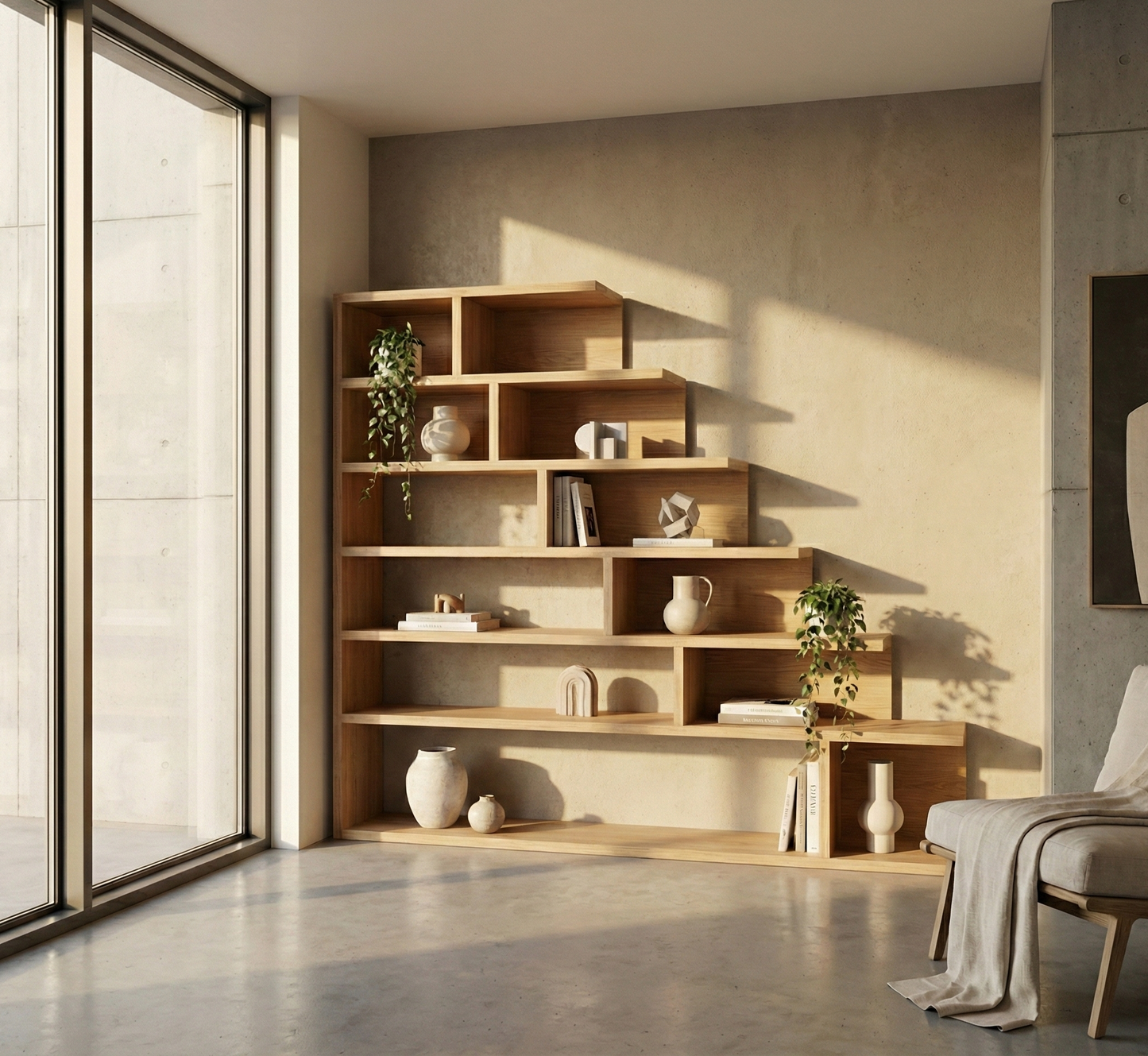 Librería colonial asiática a medida teca 08/64