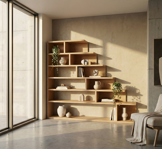 Librería colonial asiática a medida teca 08/64