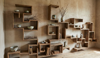 Librería lacada o teca a medida AM-14504