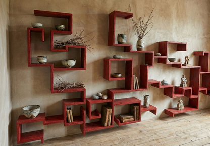 Librería lacada o teca a medida AM-14504