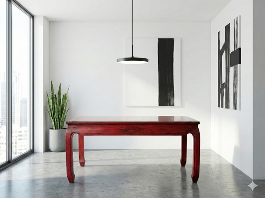 Mesas de comedor colonial asiática a medida fija o extensible teca 34/62