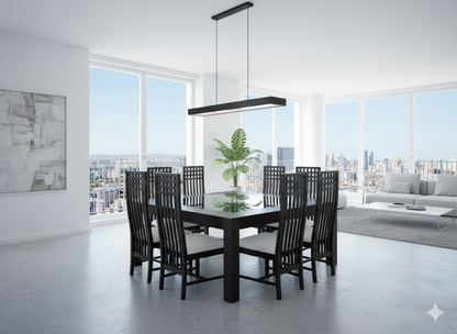 Mesa comedor estilo colonial asiática a medida  tapa con celosía teca  - AM-13957