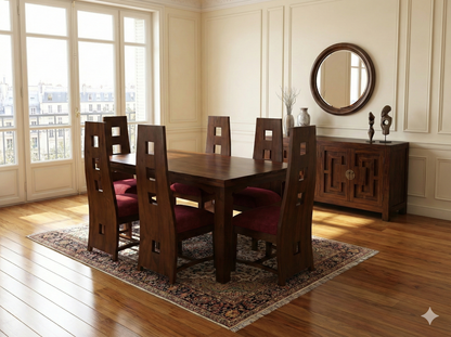 Mesas de comedor colonial asiática a medida fija o extensible teca 16/62