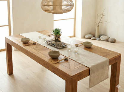 Mesa de comedor colonial a medida  en madera de teca maciza AM202205051623