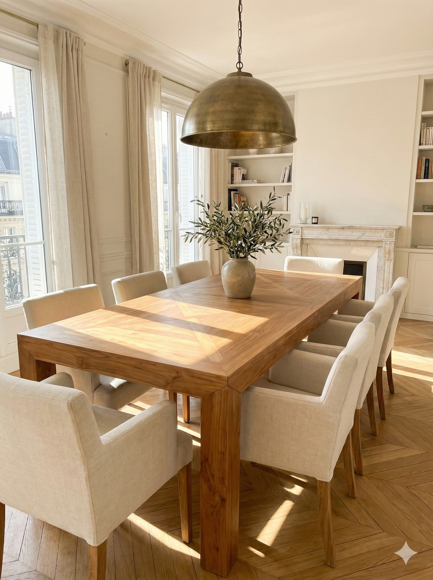 Mesa de comedor colonial a medida  en madera de teca maciza AM202205051623