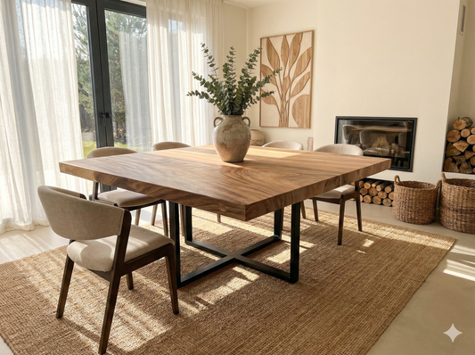 Mesa de comedor suar y metal. a medida AM202404111841