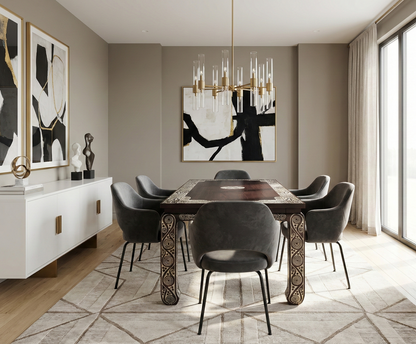 Mesa étnica de Timor en madera roja tallada a medida - AM-13967