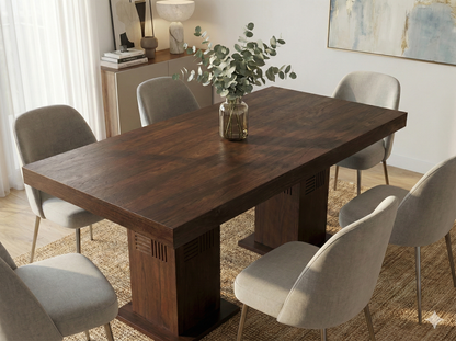 Mesa de comedor a medida tallada en madera de teca  AM202205061000