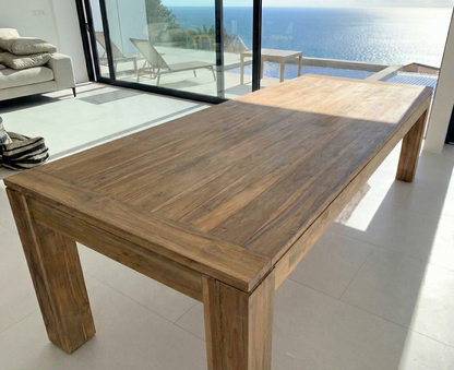 Mesa de comedor colonial a medida  en madera de teca reciclada AM-13940