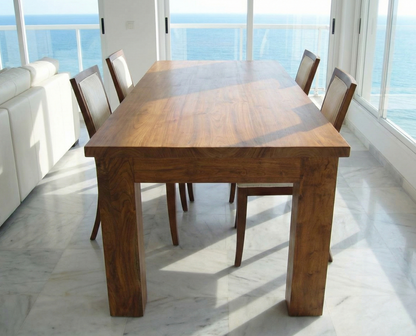 Mesa de comedor colonial a medida  en madera de teca reciclada AM-13940