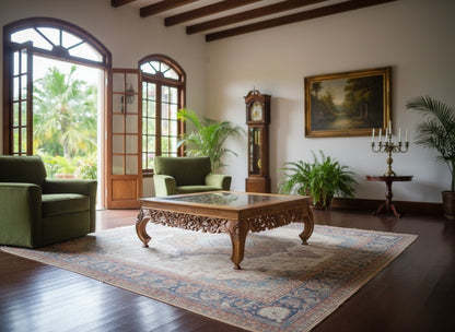 Mesas de centro opium tallada teca AM12/85