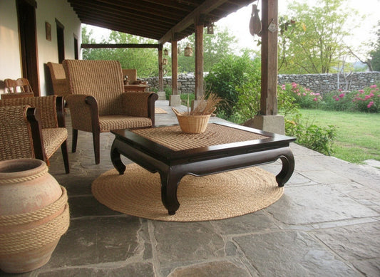 Mesas de centro colonial asiatica teca y banana AM16/85