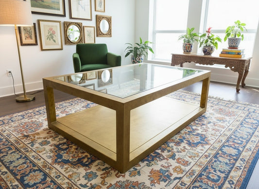 Mesas de centro de metal y cristal a medida AM-14567