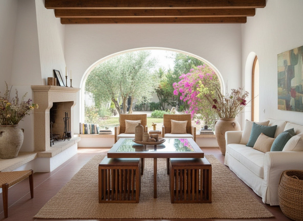 Mesas de centro a medida  colonial asiática teca 62/85