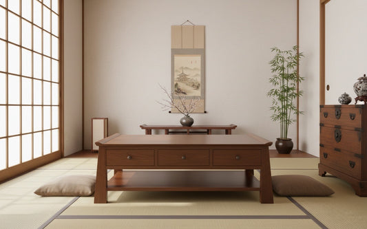 Mesas de centro colonial asiática a medida teca AM77/85