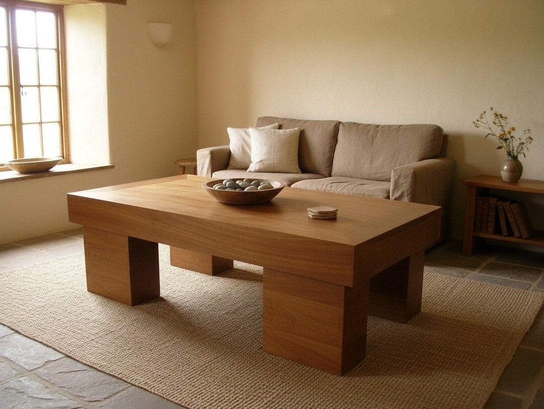 Mesa de centro de teca reciclada a medida - AM-14606