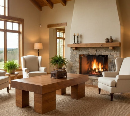 Mesas de centro colonial asiática a medida teca 49/85